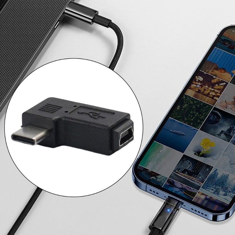 Type-C Male to Mini USB Female Adapter Converter Support Data Sync and Charging gallery