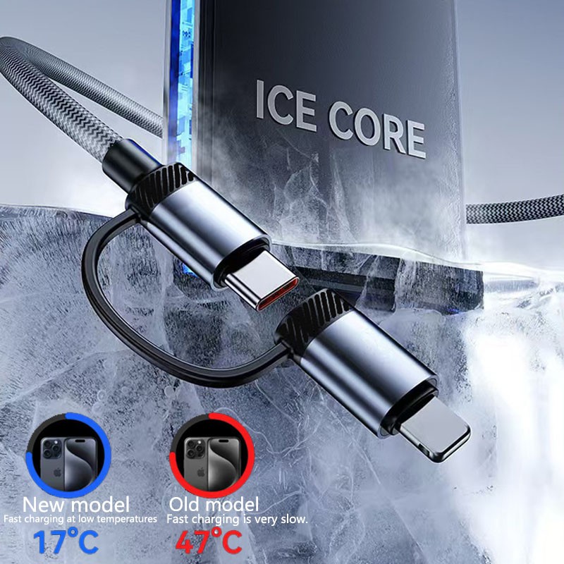 4 In 1 Multi-USB Charging Cable - MAX 100W Fast Charging/With USB-A + Type-C New gallery