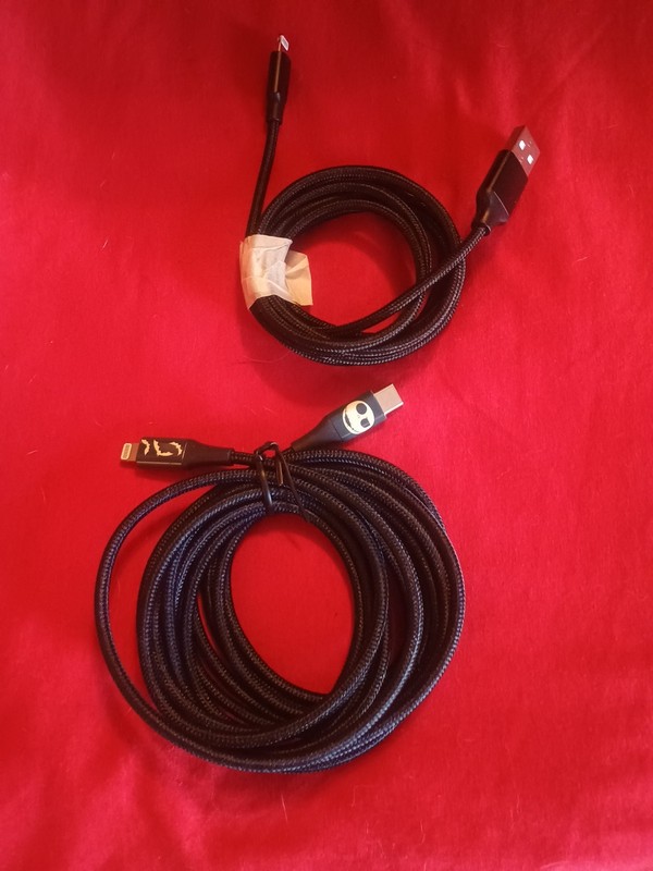 Lot Of 2 iPhone Chargers. One Is 8 Plus Ft. Long & The Other Is 5 Ft