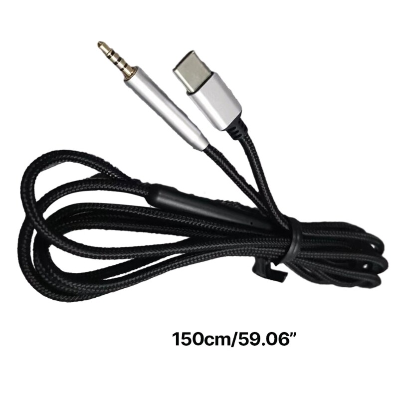 Quality USB C Cable for QC35 QC45 Headset Cord Remote Volumes Control Mic gallery