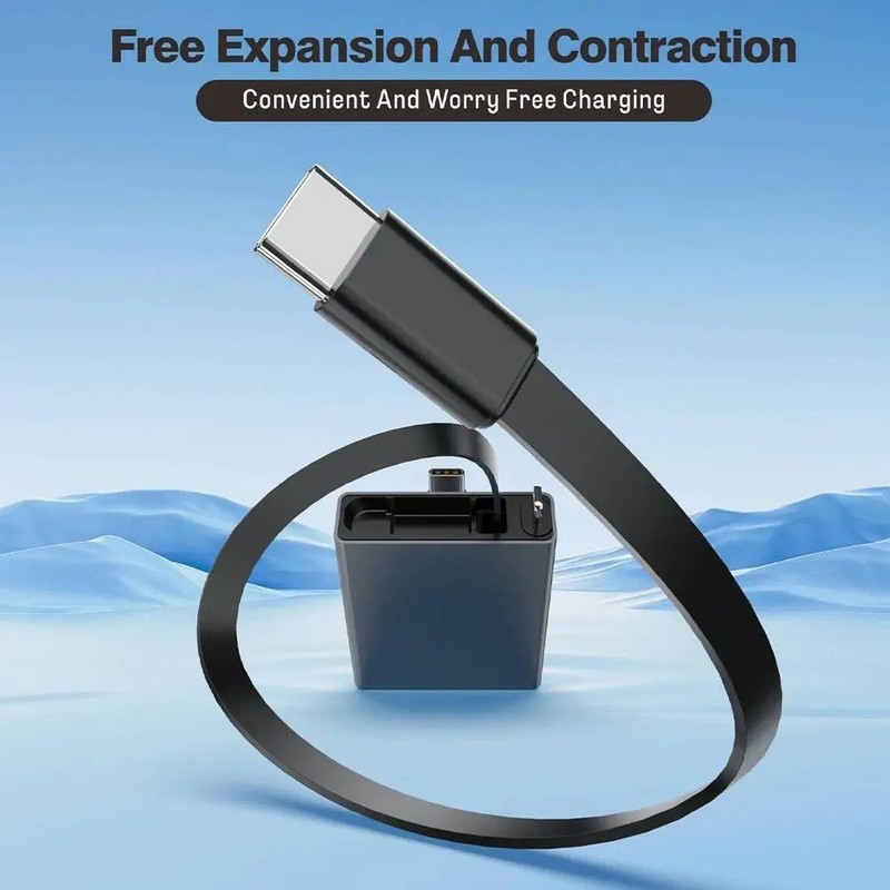 1 Pc 66W 4 in 1 Telescopic USB Type C PD Fast Charging Cable iPhone Samsung gallery