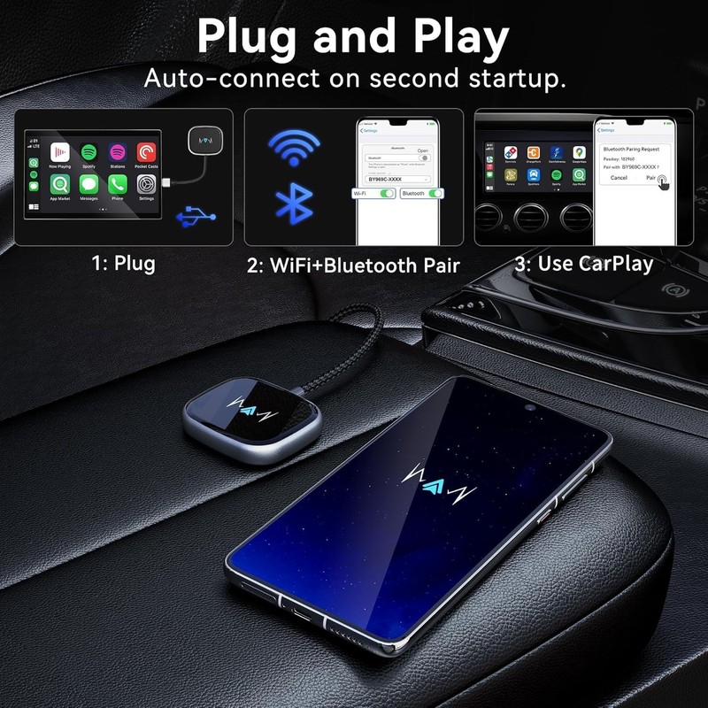 Wireless Android Auto Adapter Latest NFC Touchscreen Connectivity Wireless Plug gallery