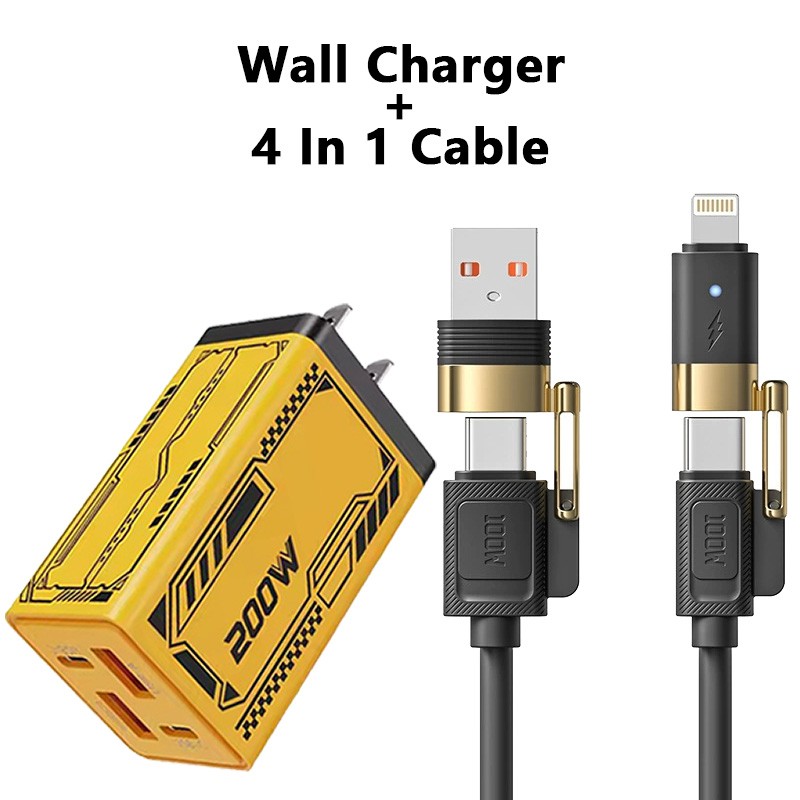 200W Super Fast Charging Type C Wall Charger For Samsung iPhone Android Phone US