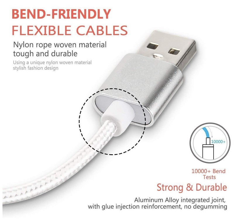 2 Pack 10/6ft Micro USB Cable Fast Charge Sync Data for Samsung Android HTC LG gallery