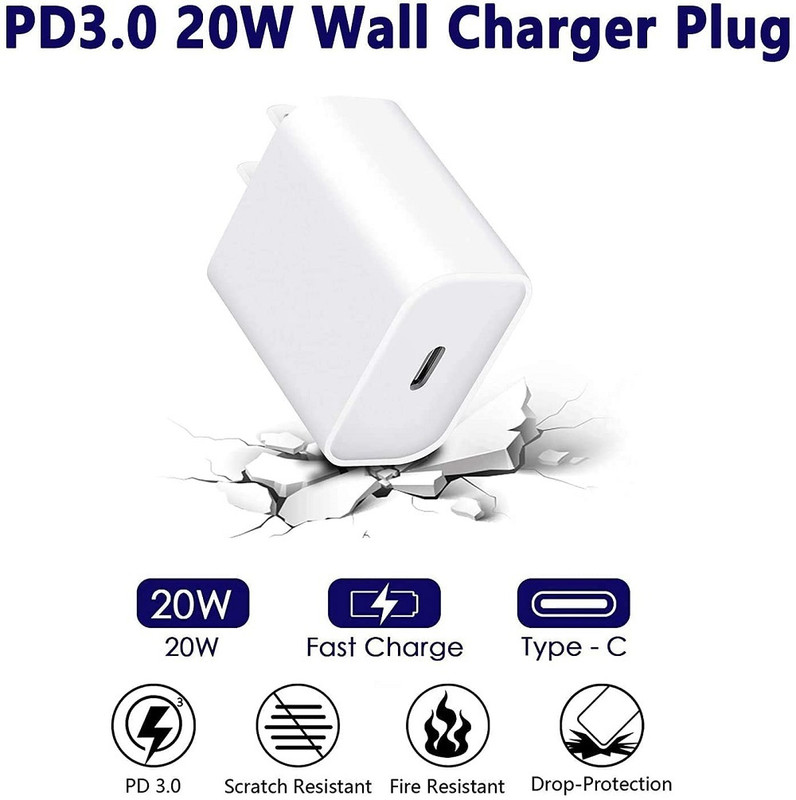 1/10/20X Lot USB C Fast Charger Cube 20W PD Adapter for iPhone 17/16Pro/16/15/14 gallery