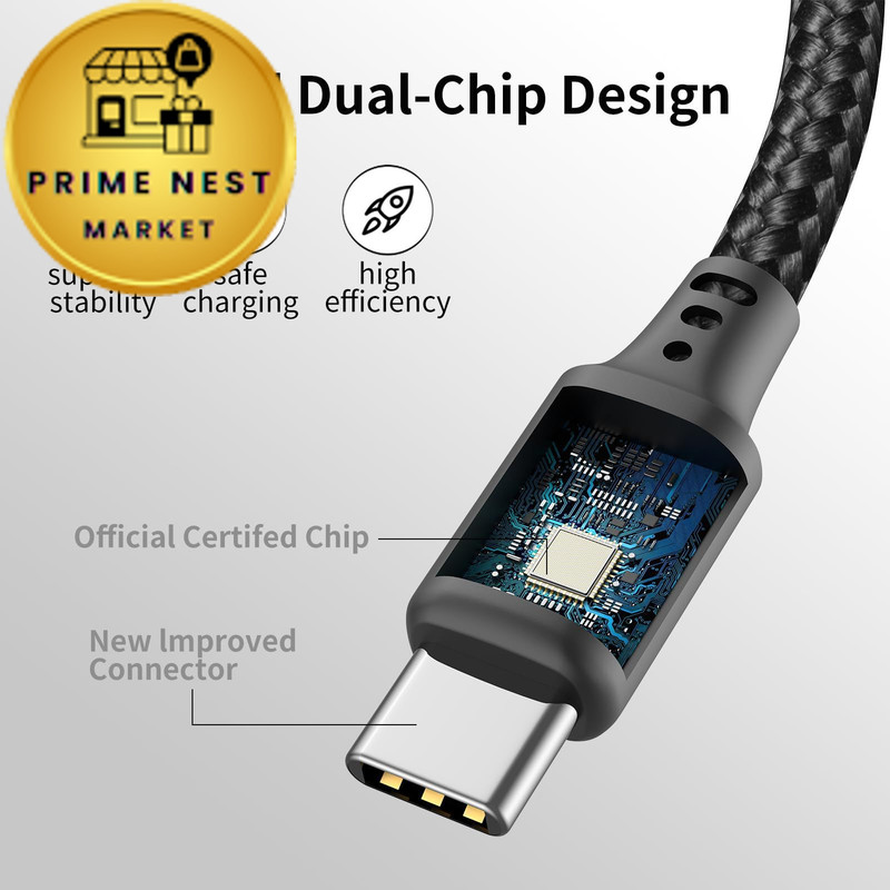 Cenepor Short USB C to C Cable 6 inch 3Pack, C 0.5FT, Black gallery
