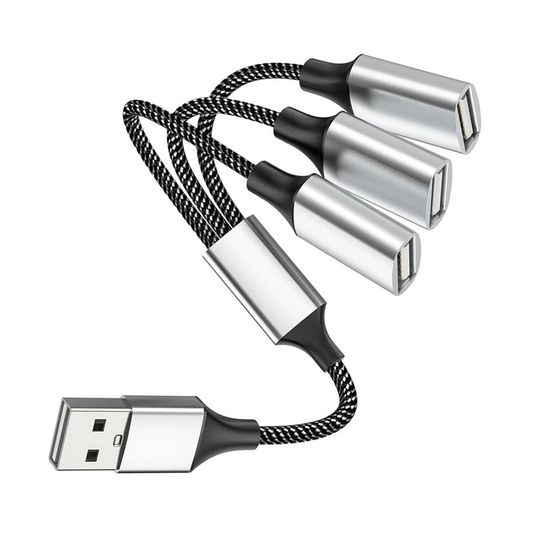 "USB Male to 3 Female Extension Cord Connector Data Charger Split Adapter " gallery