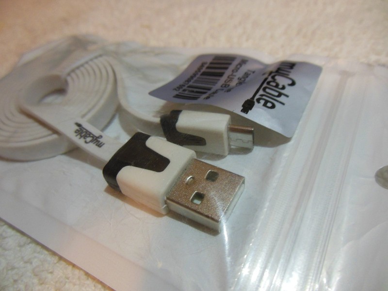 Micro USB Cable * Type - B micro * Tangle-Free *** {{ White }}*** Free Shipping gallery