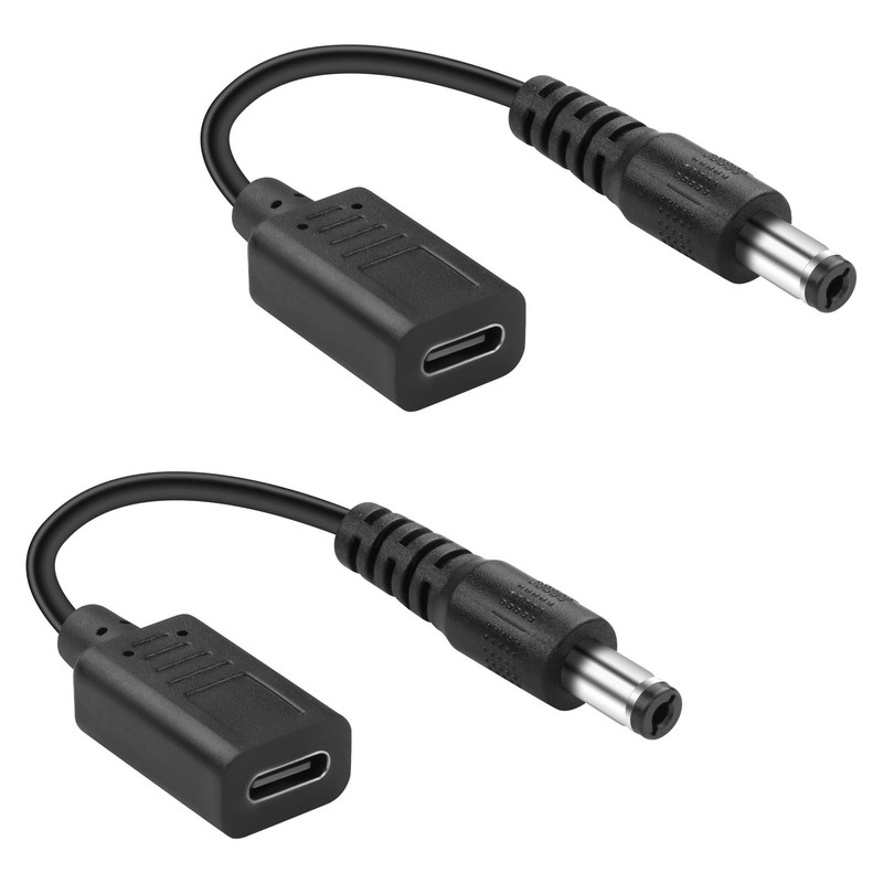 DC to USB-Power Adapter Cable, 2.5mmx5.5mm DC to USB-Female, 10cm/3.9in, Blac...