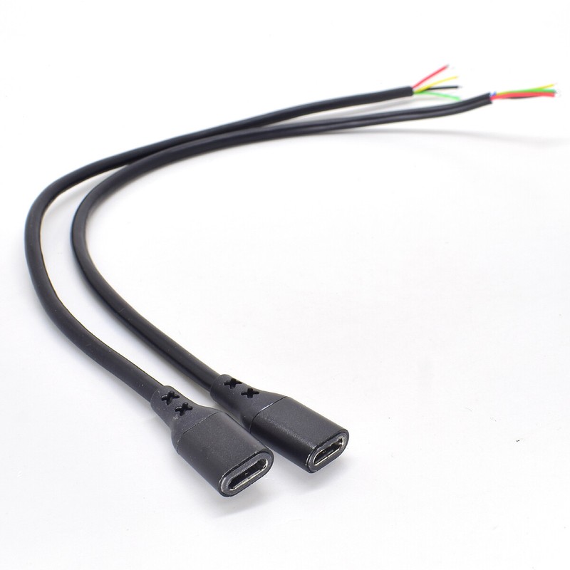 50pcs 1ft/30cm USB C Type-C Female Cable 5A 20AWG 5core Power Pigtail DATA Cable gallery