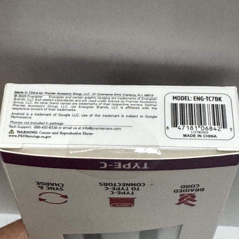 5x Energizer Braided Type-C To Type-C Cable 6 Feet NEW SEALED IN BOX (5 BOXES). gallery