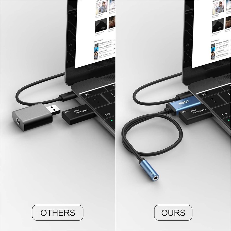 USB to 3.5mm Audio Jack Adapter - Sapphire Blue gallery