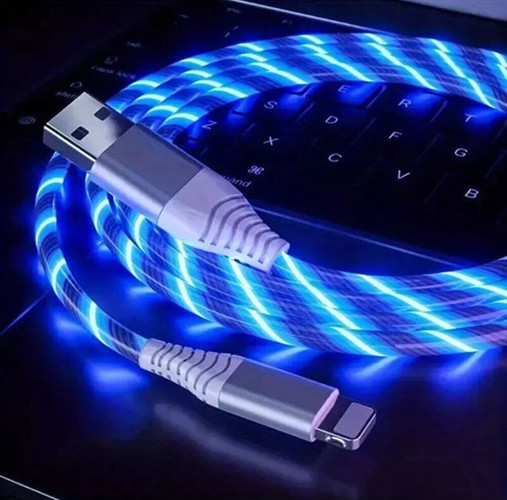 LED Light-Up Charging Cable Flowing 1 Meter LED Charger Cord for iPhone 11/12/13