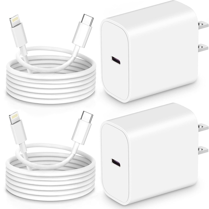 Fast-Charging-Cord [MFi Certified],20W PD USB C Wall Charger and 2-Pack(6ft+1…