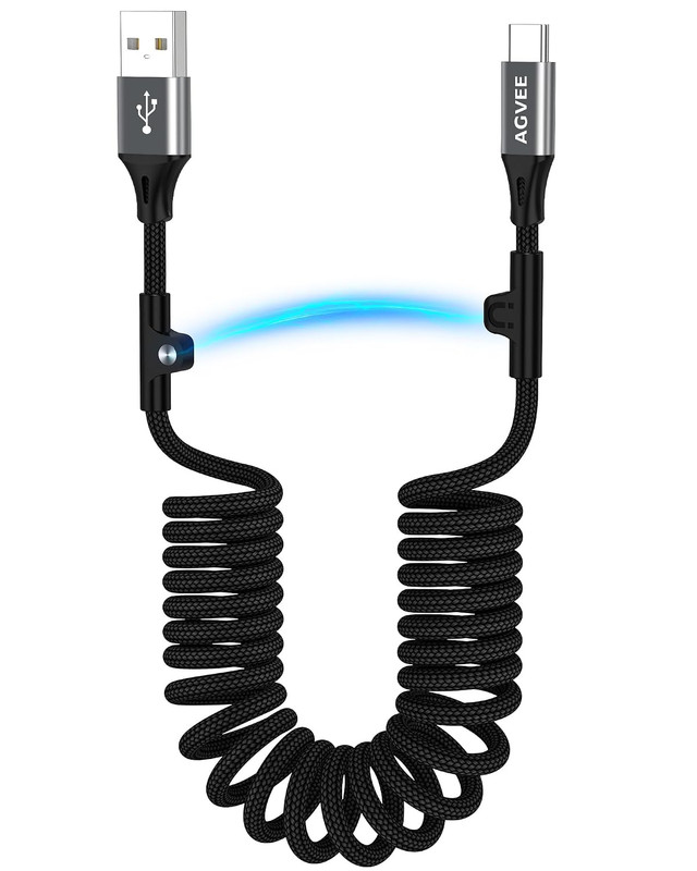 3Ft Carplay Cable for Iphone 17 16 15, [USB-IF Certified] Coiled USB-A to USB-C gallery