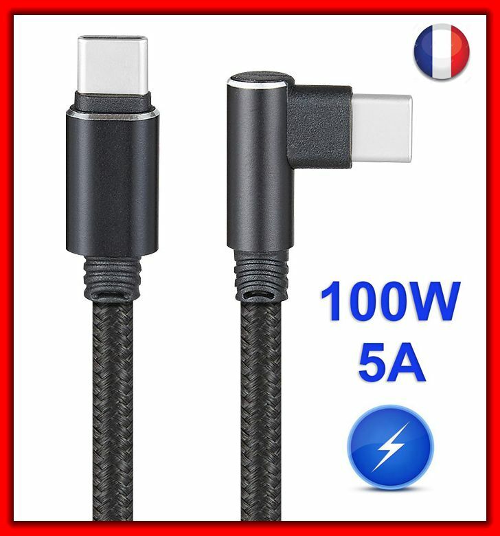 USB C Cable For Type C 100W 5A Elbow Pr One Plus 6/Samsung S9/S9 S8
