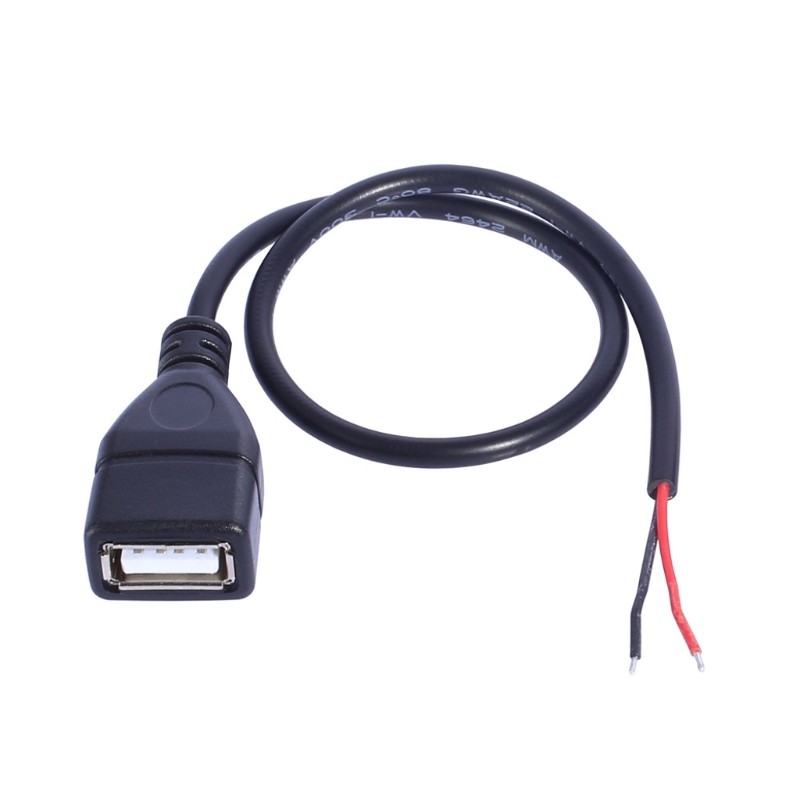 USB Power Pigtail Cable USB Male to 2 Pin Bare Wire Open End Power Pigtail Cord gallery