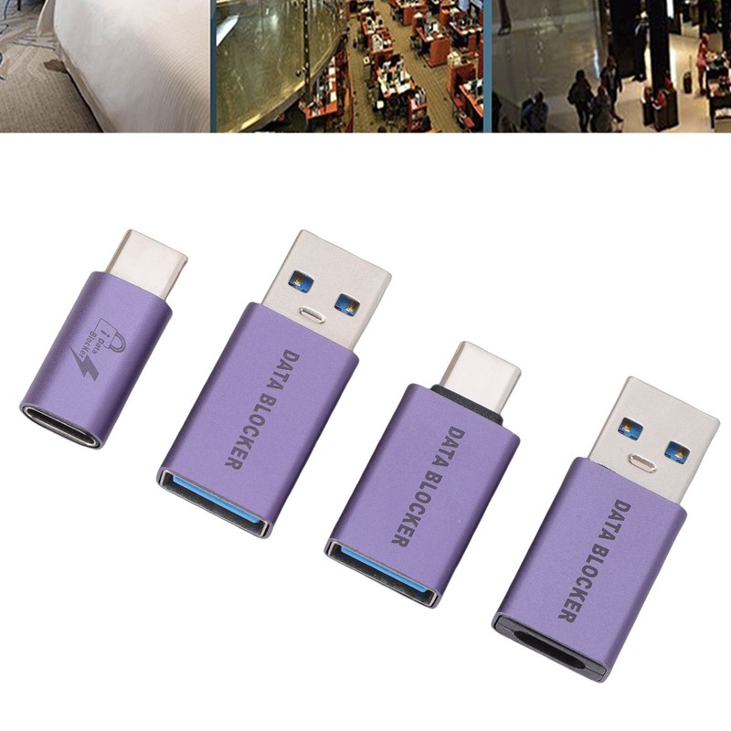 Data Blocker USB A Male To USB C Female Defender Refuse Hacking For Mobile Phone gallery