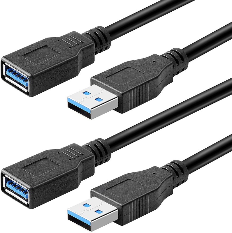 2-Pack 3ft USB 3.0 Extension Cable SuperSpeed Type A Male to Female Extender