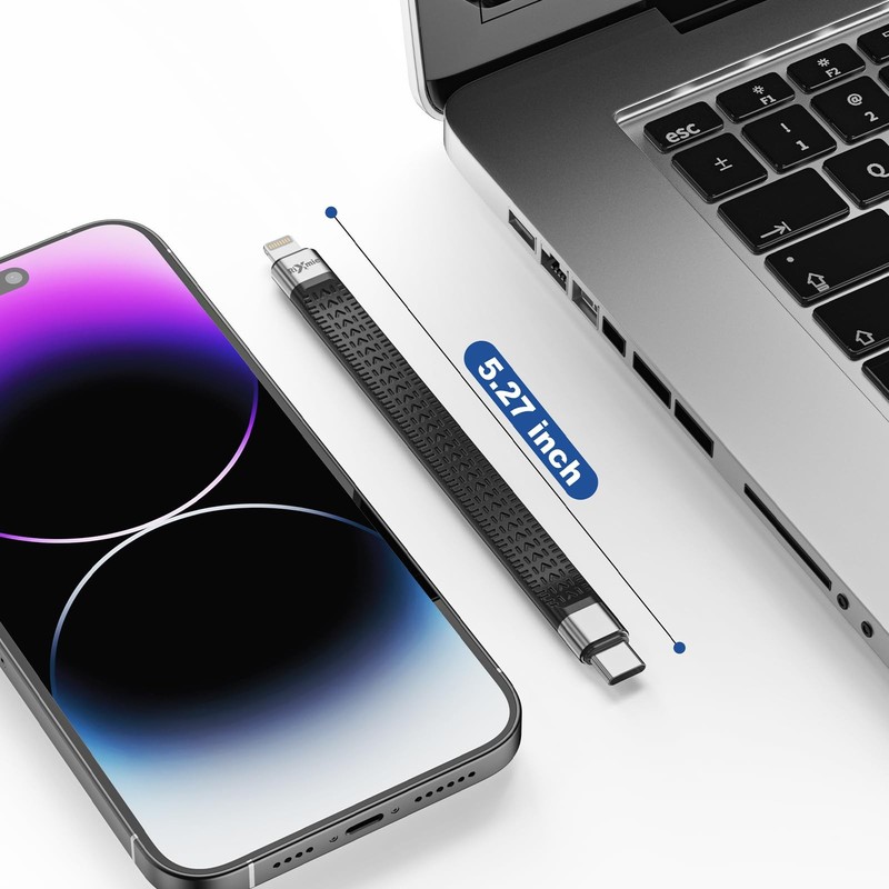 Short USB C to Lightning Cable, [MFi Certified-13.5cm] 30W Fast Charging for ... gallery