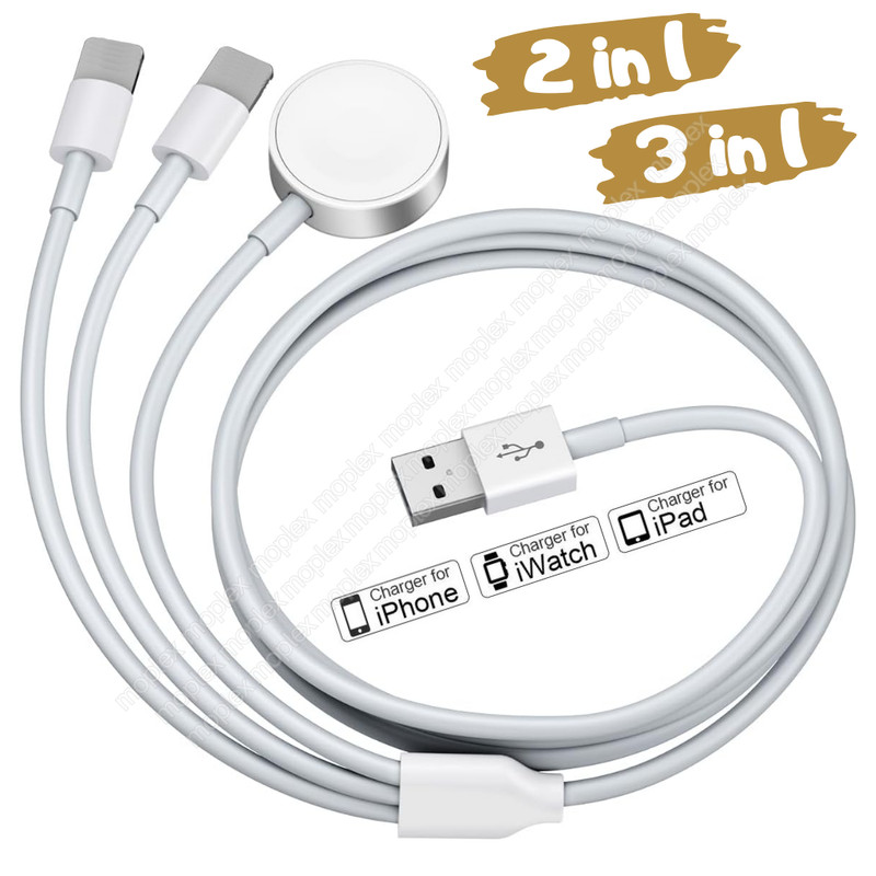 For Apple Watch iWatch SE 6 5 4 3 2 1 iPhone 14 3 in1 USB Cable Magnetic Charger