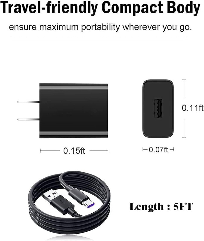 USB C Phone Fast Charger for Samsung Galaxy A14 A16 A15 5G, A54 A71 Black gallery