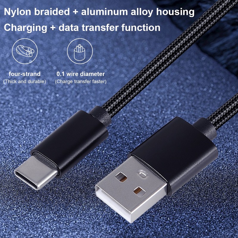 2pcs 3.28ft USB To Type-C 15W Fast Charging Data Cable Braided Cable For Samsung gallery
