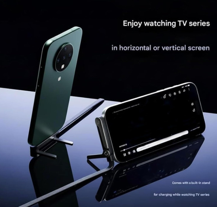240w Fast Charging Foldable Bracket Data Cable with Built-in Holder AdjustableJQ gallery