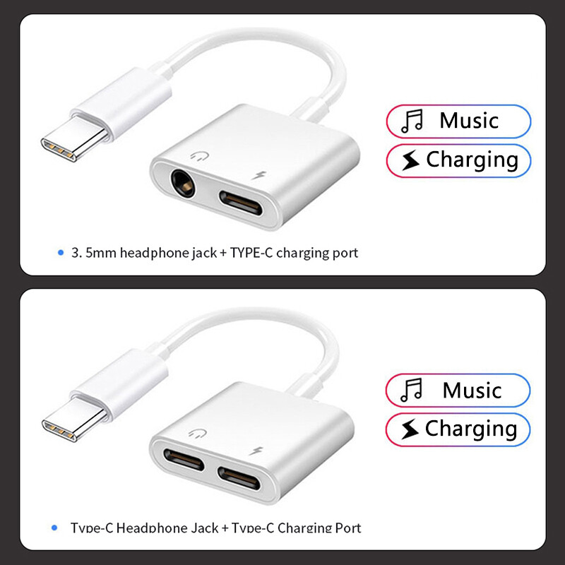 2in1 USB-C to AUX 3.5mm Cable Audio Adapter For S20 S21 S22 S23 S24 S25 Note 8 9 gallery