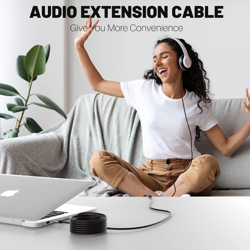 25ft 3.5mm Male to Female Auxiliary Audio Stereo Cable Extension - Gold Plate... gallery