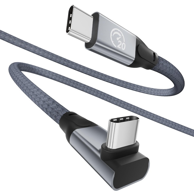 90 Degree USB C Cable 15ft, 90° USBC to USBC Monitor Cable 5K/4K 60Hz