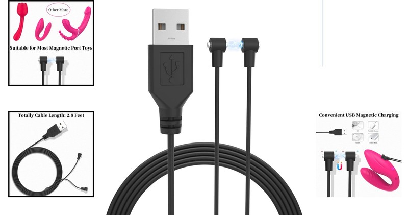 Portable Fast Charging USB Cable - Magnetic Cord for Massagers and More (85cm) gallery
