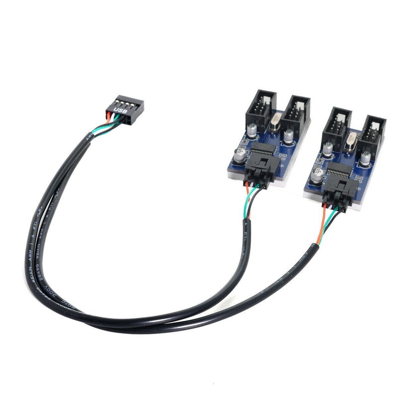 4 Female Extension Cable to 9pin USB 2.0 Header Splitter HUB Connector Adapter gallery