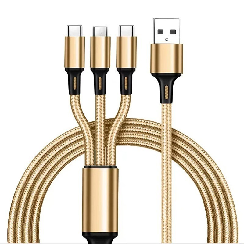 3 in 1 Fast USB Charging Cable Universal Multi Function Cell Phone Charger Cord