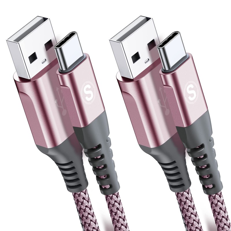 USB Type C Cable 3.1A Fast Charging [2Pack,3.3ft+3.3ft], USB-A to USB-C Charg…