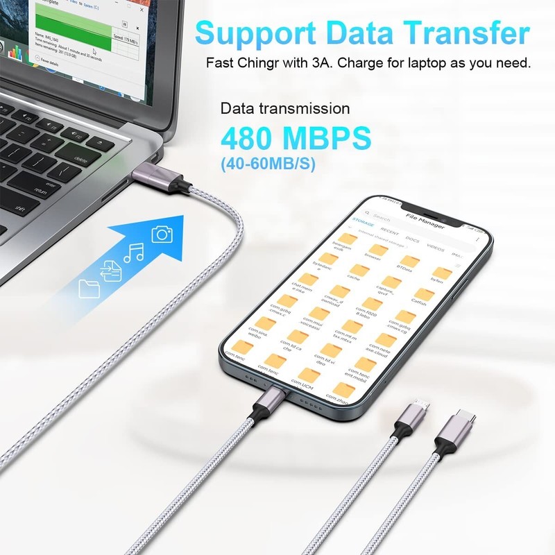 Multi 5 in 1 Universal USB C Fast Charging Cable 10FT/3M Long iPhone Charger gallery