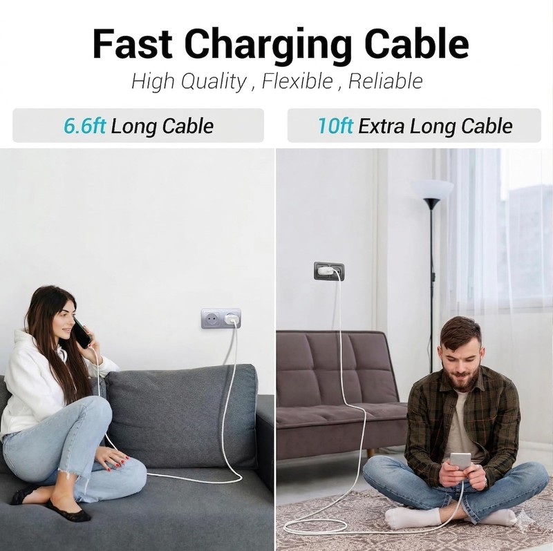 4 Pack 60W USB C to USB C Fast Charging Cable 6ft and 10ft for iPhone gallery