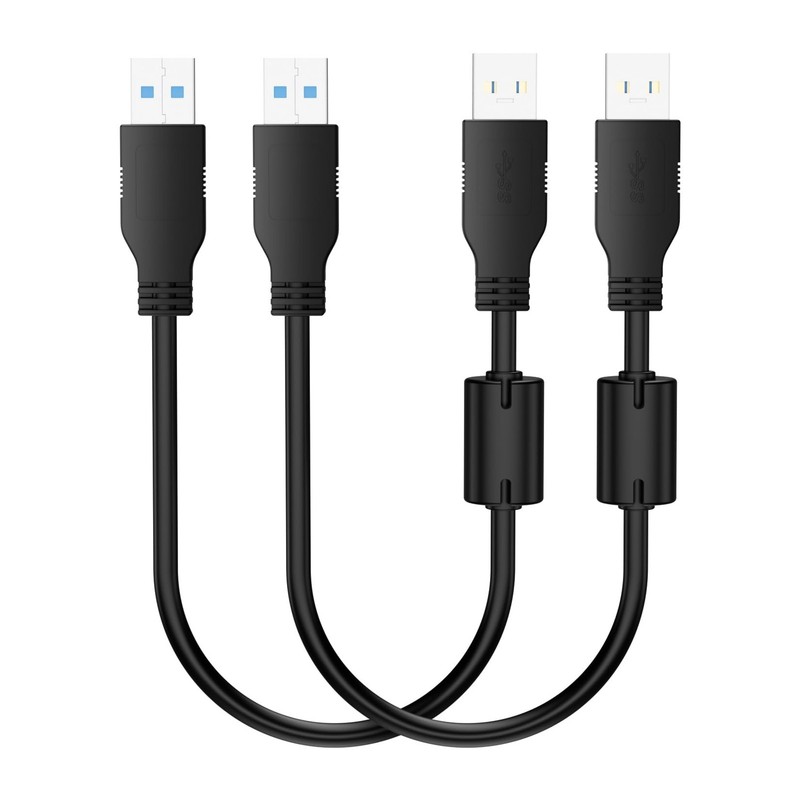 2 Pack USB 3.0 Extension Cable Type A Male to Male Cord 30cm/1ft, Bi-Directio…
