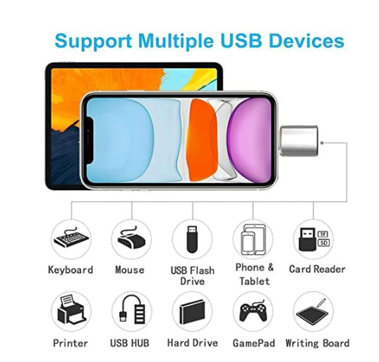 (Apple Mfi Certified) Lightning Male to USB Female Camera Adapter, gallery