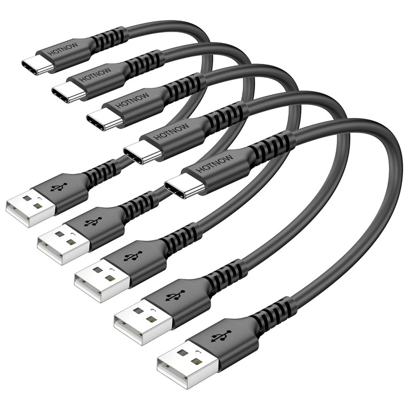 6 inch Durable USB A to USB C Cable，5 Pack 0.5ft USB C Cable, Short Type C 3A Ch