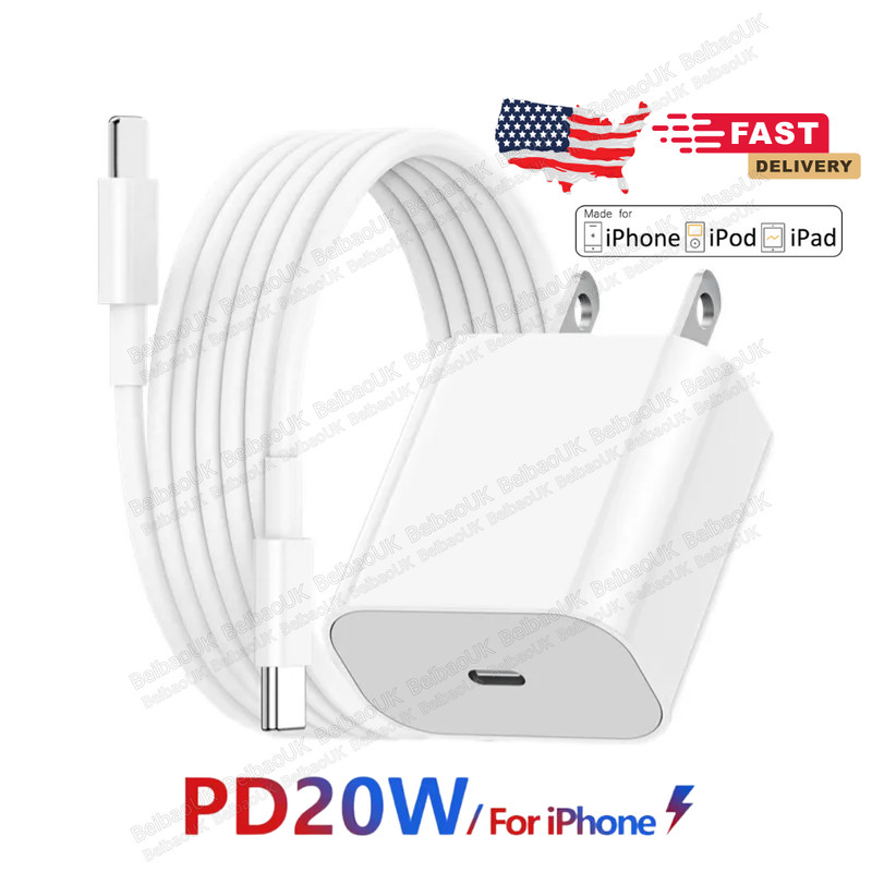 20W USB C Fast Charger PD Cord Type C Power Adapter For iPhone 15 14 13 12 11 XR