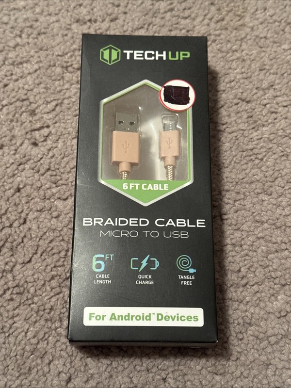 Braided Cable Micro To USB 6ft Quick Charge Androids