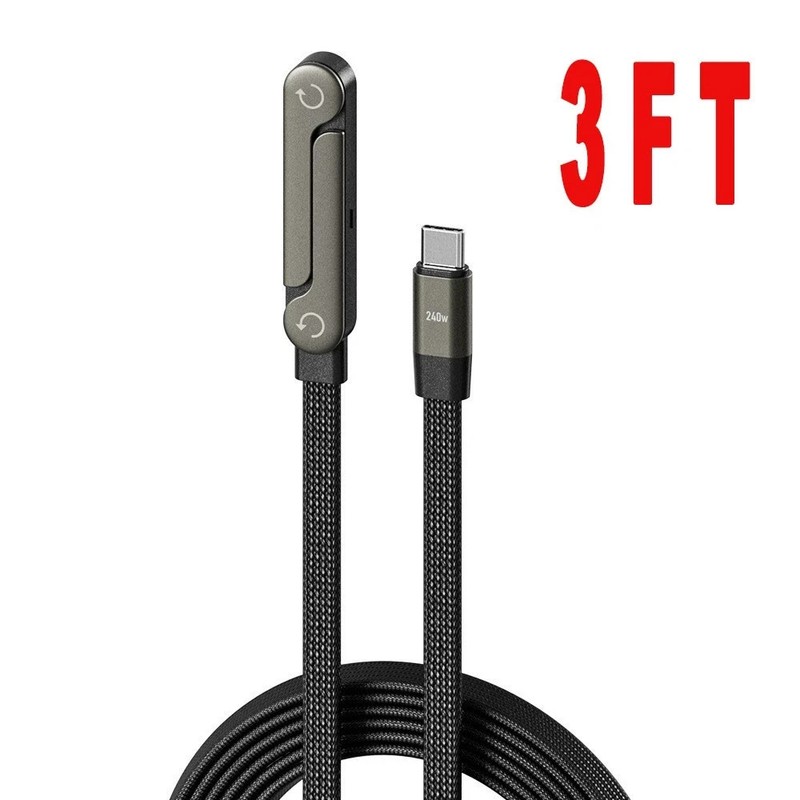 2-in-1 Invisible Holder 240W Fast Charging Cable Cord with Phone Stand USB