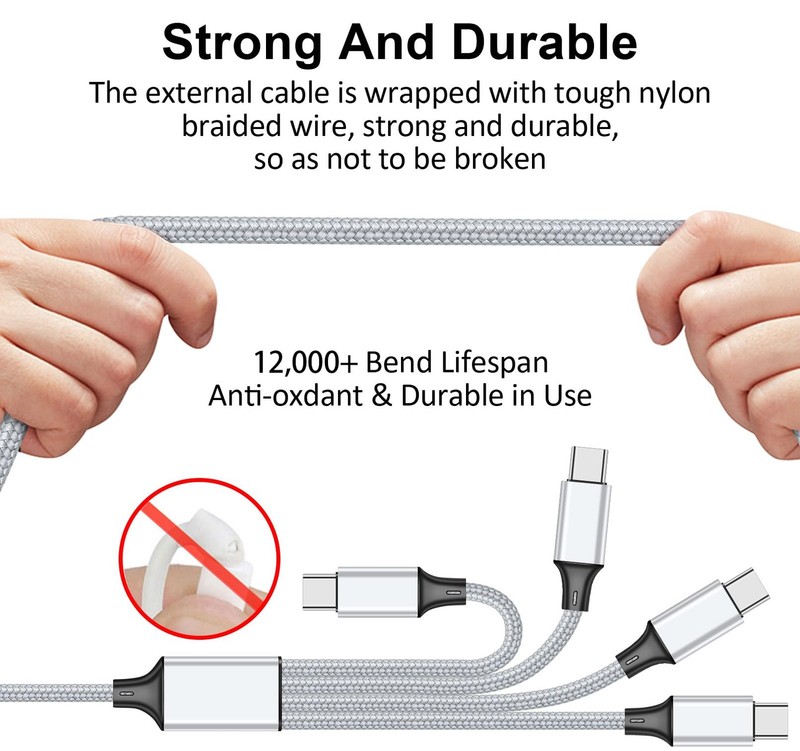 USB C Splitter Multi Charging Cable,USB A/C to USB C QC 3.0 Fast Charging[2Pa... gallery