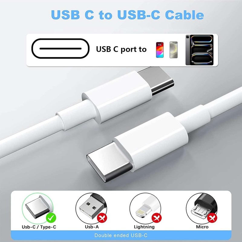 Lot 60W/100W Type-C to USB-C Cable PD Fast Charger For iPhone 15 16e 17/ MacBook gallery