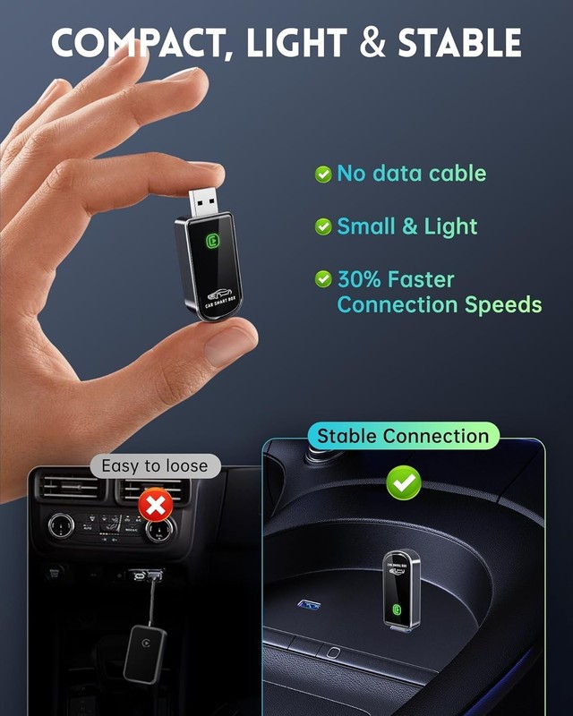 Wireless CarPlay Adapter for Apple iPhone iOS 10+ & Cars from 2015+ , Mini Editi gallery