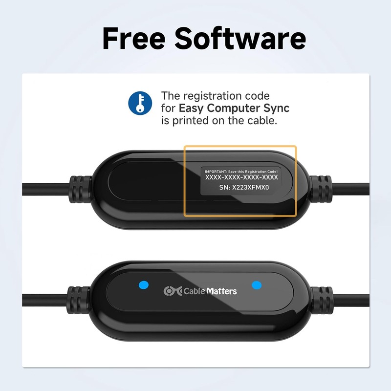 USB 3.0 Data Transfer Cable PC to PC for Windows, USB Transfer Cable in 6.6 Ft gallery
