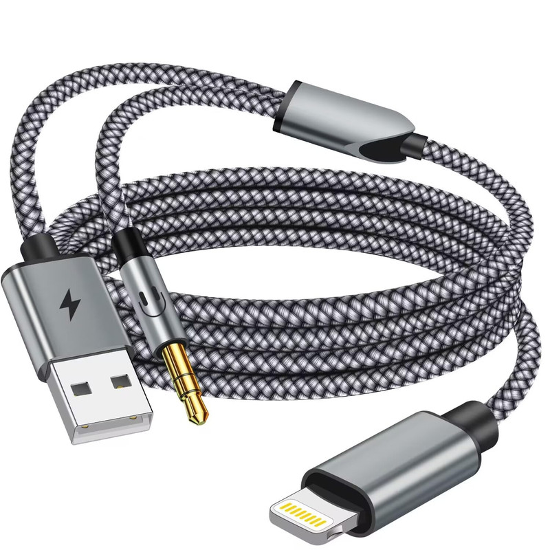 Aux Cord for Iphone [Apple Mfi Certified], 2 in 1 Lightning to 3.5Mm Aux Cable w gallery