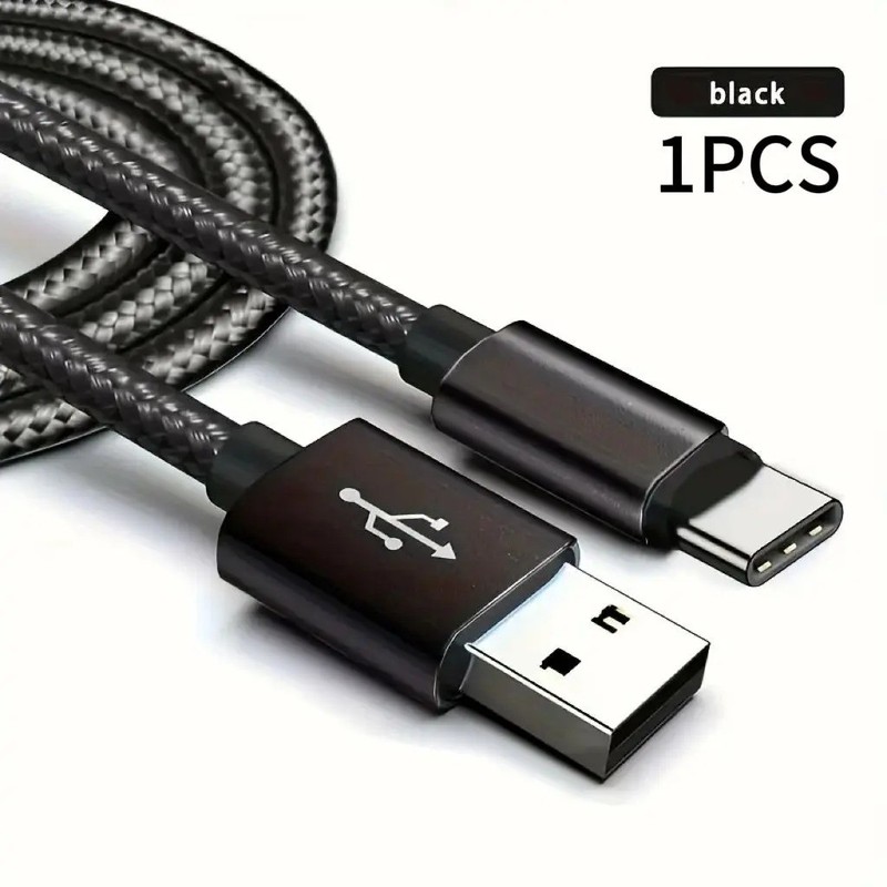 Braided USB to Type-C Fast Charging Data SYNC Charger Cable Cord 1/3/6/10FT Lot gallery