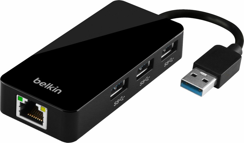 Belkin USB 3.0 3-Port Hub with Gigabit Ethernet Adapter